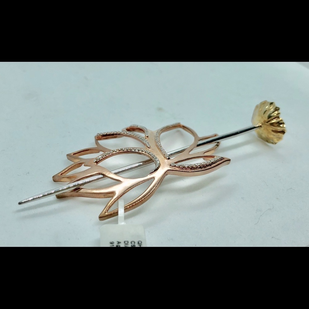 Genuine Zircon & Diopside 925 Brooch